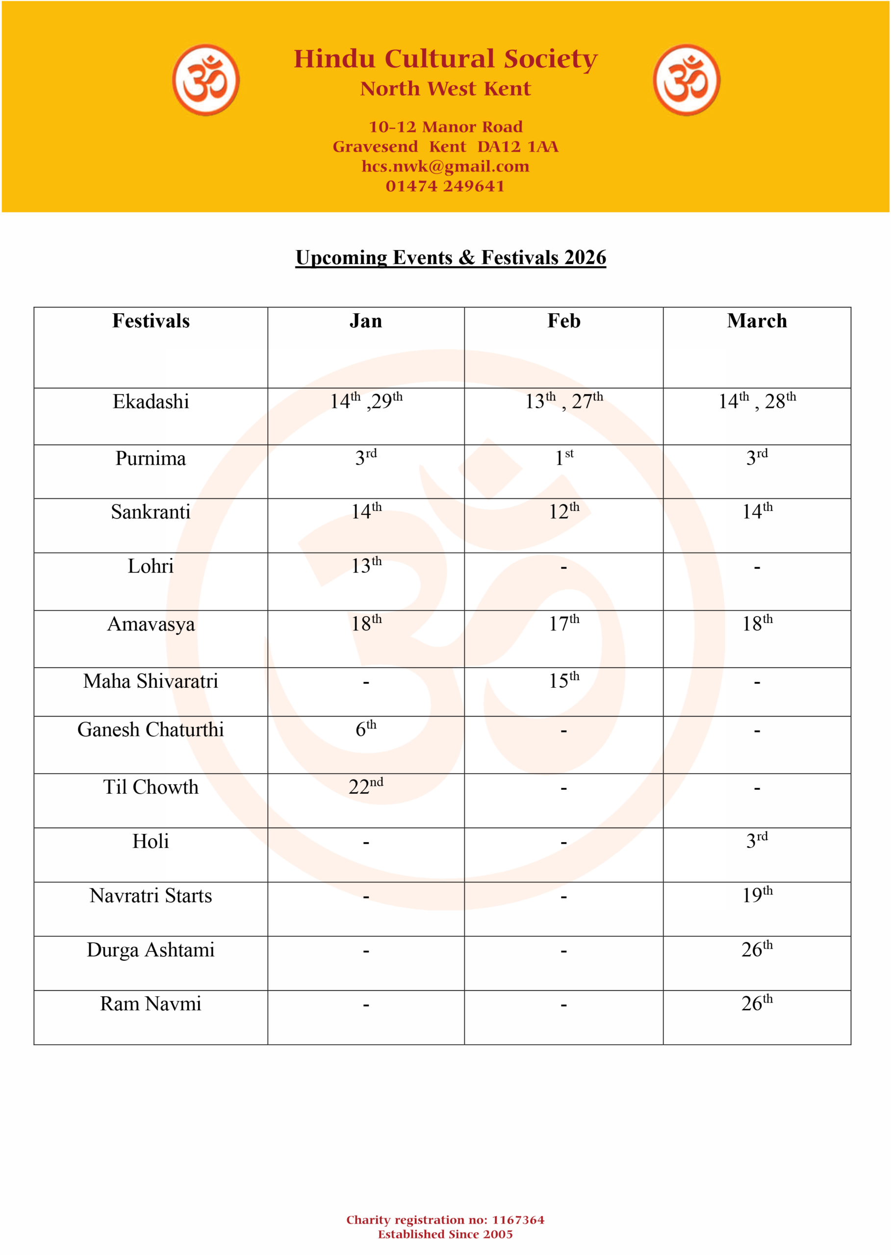 Upcoming Events & Festivals 2026